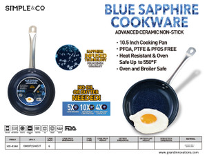 10.5" BLUE SAPPHIRE COOKING PAN WITHOUT LID