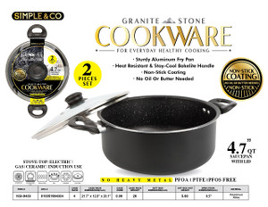 2PCS SET-4.7QT GRANITE STONE SAUCE POT WITH BAKELITE HANDLE