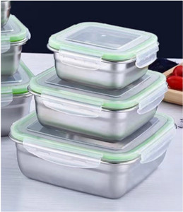 STAINLESS STEEL SQUARE BOX - 1200 ML / 40.5 OZ