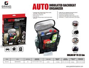 AUTO INSULATED BACKSEAT ORGANIZER - BLACK