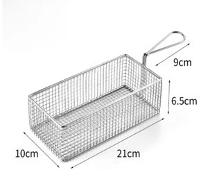 STAINLESS STEEL BLACK SNACK BUCKET - (21*10CM)