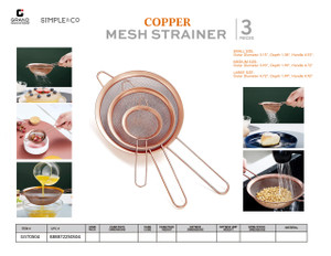 COPPER MESH STRAINER 3 PIECES