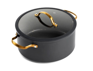 6 QT DUTCH OVEN WITH LID ( BLACK & GOLD SPECKLES)