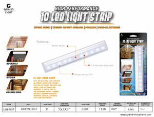 10 LED LIGHT STRIP - SILVER/WHITE