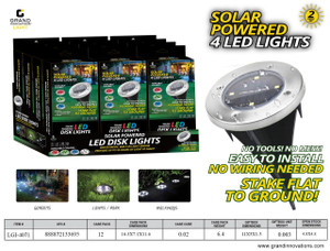 4 LED SOLAR POWERED LIGHTS IN PDQ - BLUE/RED/GREEN