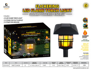 2 PCS: FLICKERING LED FLAME TORCH LIGHT SET - BLACK