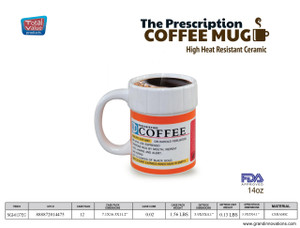 14 OZ PRESCRIPTION COFFEE MUG  IN EGG CRATE - ORANGE