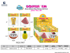 STRESS BALLS: WATERMELON,PINEAPPLE,CAKE,CUP (PDQ)