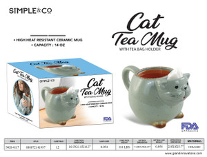 14 OZ CAT TEA MUG WITH BOX