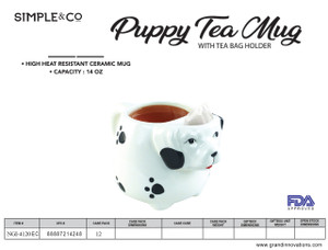 14 OZ DOG TEA MUG WITH EGG CRATE