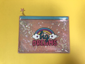 LIQUID GLITTER PEN POUCH WITH ZIPPER