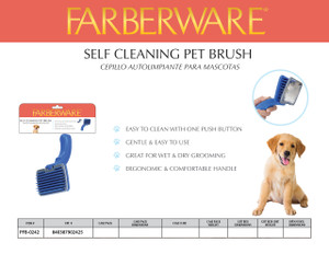 SELF CLEANING PET BRUSH - BLUE