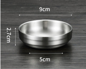 4.4" STAINLESS STEEL SILVER DOUBLE LAYER PLATE