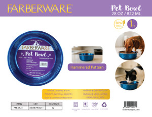 BLUE STAINLESS STEEL HAMMERED BOWL  822 ML / 28 OZ