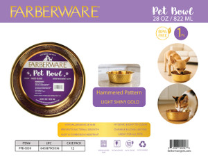 LIGHT GOLD STAINLESS STEEL HAMMERED BOWL BASE 822 ML / 28 OZ