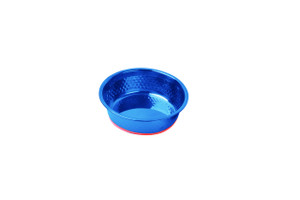 BLUE HAMMERED BOWL WITH SILICONE BASE - 2600 ML / 88 OZ