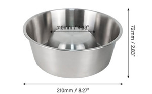 SILVER STAINLESS STEEL SLOW FEEDING PET BOWL 21*7.2 CM