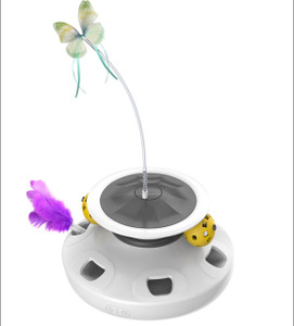 5 PCS SET - AUTOMATIC PET TOY WITH BUTTER FLY WAND - USB RECHARGABLE