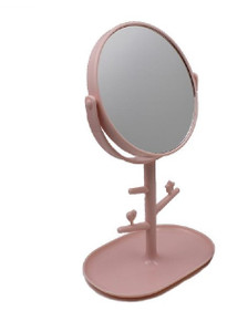 MIRROR WITH TRAY & HANGING HOOKS - 6.3* 12"