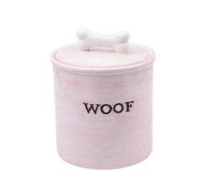 2PCS: WOOF - DOG CERAMIC CANISTER 78 OZ (2300 ML)