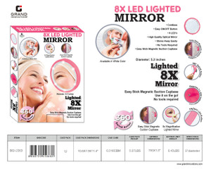 LED LIGHTED MIRROR SWIVEL BRITE: PINK