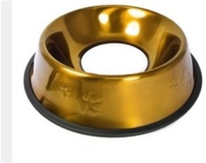 GOLD STAINLESS STEEL PET BOWL - 30 OZ (900 ML)