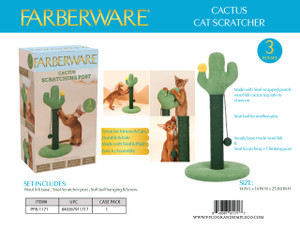 3 PCS SET: CACTUS SHAPED 
CAT SCRATCHER 14X14X25.6"