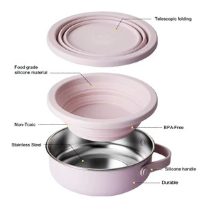 2 IN 1 PET BOWL - 30 OZ PINK
