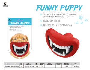 PET SQUEAKY MOUTH WITH FANGS TOY