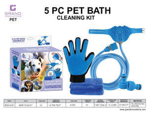 5 PCS: PET BATH CLEANING SET - BLUE