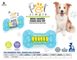 BONE SHAPED CHEW DOG TOY 7" (BLUE)