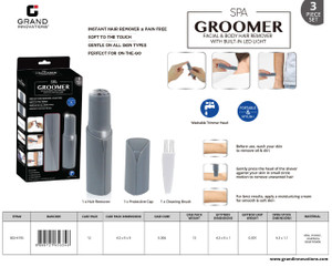 3 PCS SET: LED FACIAL HAIR REMOVER KIT FOR MEN - GUN METAL