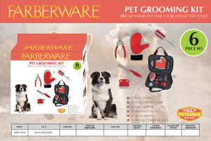 6 PCS: PET GROOMING SET - RED