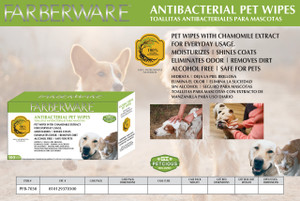 ANTIBACTERIAL PET WIPES - 100 CT