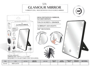 16 LED 180Ëó ROTATED GLAMOUR MIRROR - BLACK