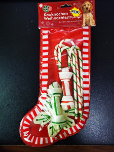 7 PCS XMAS DOG ASSORTED RAW HIDE SET