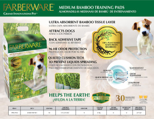 BAMBOO PEE PADS - MEDIUM 30PK 100% BIADEGRADABLE