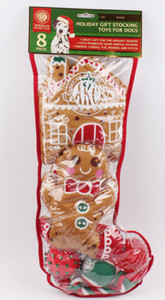 8 PCS - SEASONAL CHRISTMAS DOG TOYS - ASSORTED IN STOCKING