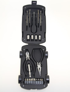 24 PCS: TOOL KIT IN WHEEL DESIGN - BLACK