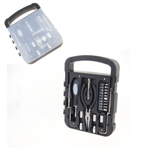 22 PCS: TOOL KIT WITH CARRY HANDLE - BLACK