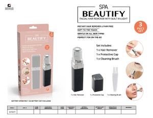 SPA BEAUTIFY FACIAL HAIR REMOVER WITH BUILT-IN-LIGHT