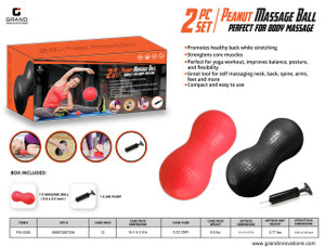 2 PC: PEANUT MASSAGE BALL SET: BLACK/RED