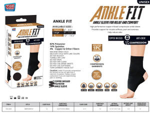 COPPER FIT COMPRESSION FOR ANKLE SLEEVE: SZ MEDIUM