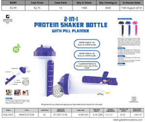 PILL CASE CUP PROTEIN SHAKE: BLACK