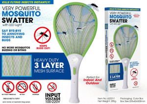 MOSQUITO SWATTER RACKET WITH LED 20*8.7" - PLUG IN CHARGING