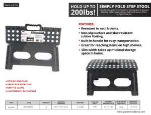 SIMPLY FOLD STEP STOOL15' WIDE: BLACK