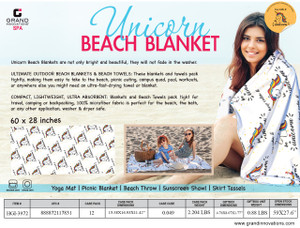 UNICORN RECTANGLE BEACH BLANKET 60 X 28"