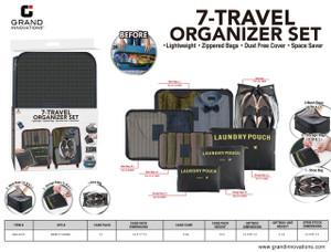 7 PC TRAVEL ORGANIZER SET