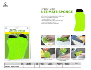 3 IN 1 SILICONE SPONGE (GREEN) 2 PC SET