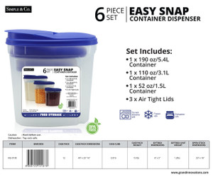 6 PC: EASY SNAP FOOD CONTAINER WITH LIDS
